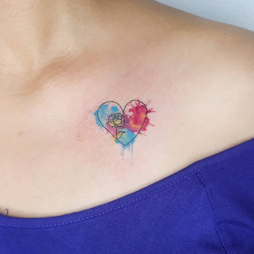 chest tiny rose tattoos elaine.tattoo