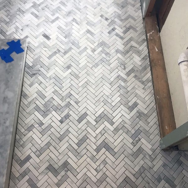 Chevron Bathroom Floor Tiles