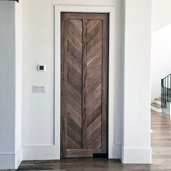 chevron wood kitchen pantry door ideas