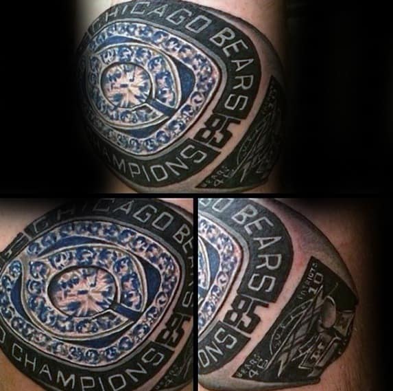 Chicago Bears Championship Ring Guys Tattoos