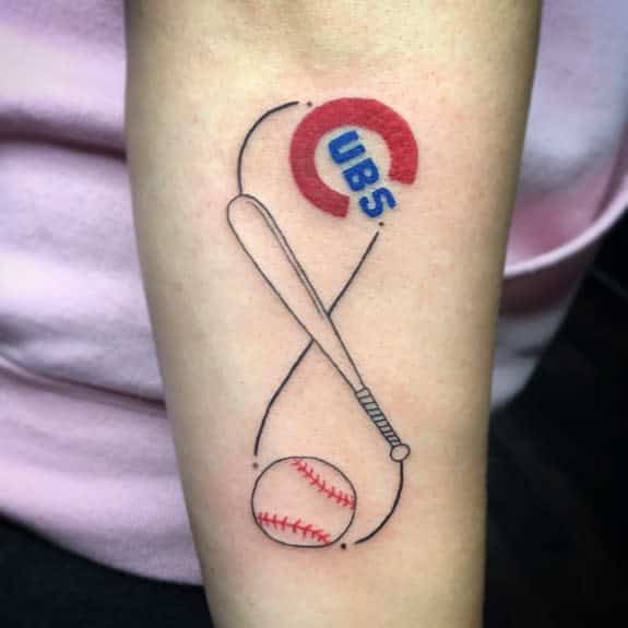 Chicago Cubs Logo Baseball Bat Innovative Infinity Tattoo