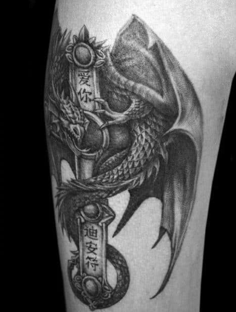 Chinese Dragon 3d Guys Arm Tattoo