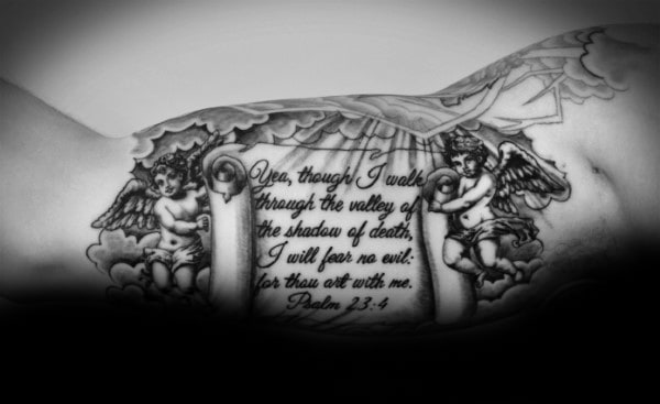 40 Psalm 23 Tattoo Designs For Men Bible Verse Ink Ideas - kulturaupice