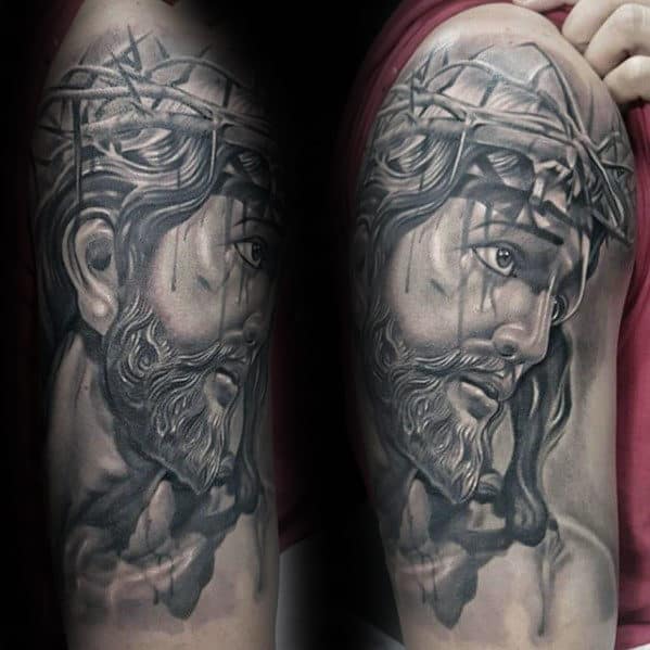 Christian Jesus Male Arm Tattoos
