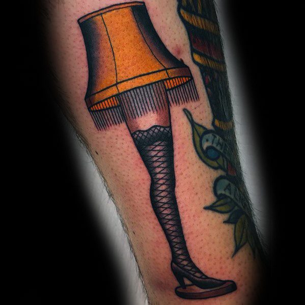 Christmas Leg Lamp Tattoo For Guys