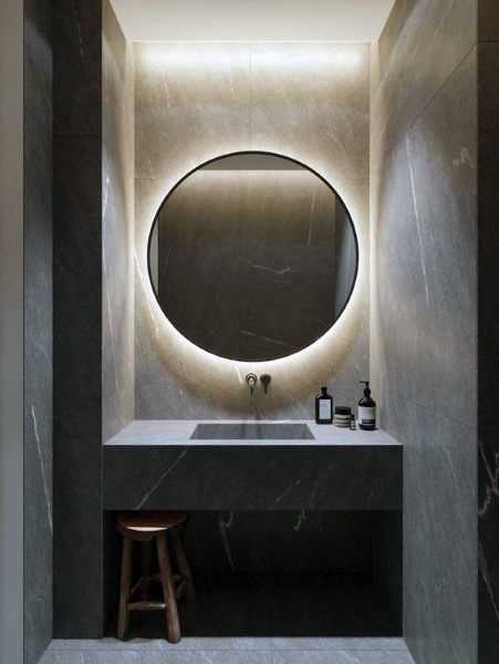 minimalist round mirror