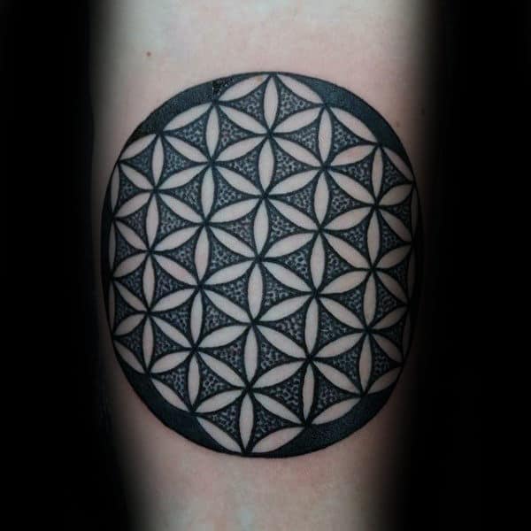 Circle Male Flower Of Life Arm Tattoo