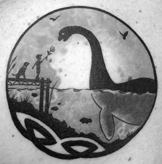Circular Loch Ness Monster Tattoo Designs For Guys