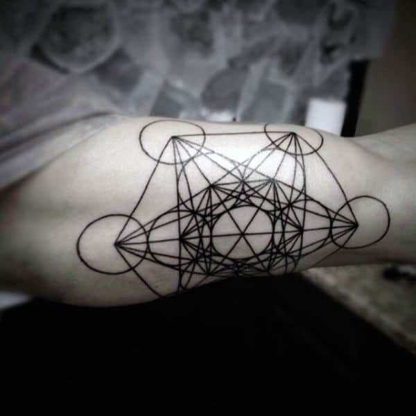 Circular Minimalist Geometric Guys Arm Tattoo Ideas