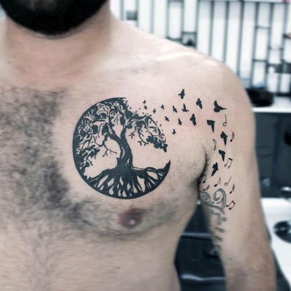 tree tattoo in a circle 07012020 010 circle tattoo tattoovaluenet   tattoovaluenet