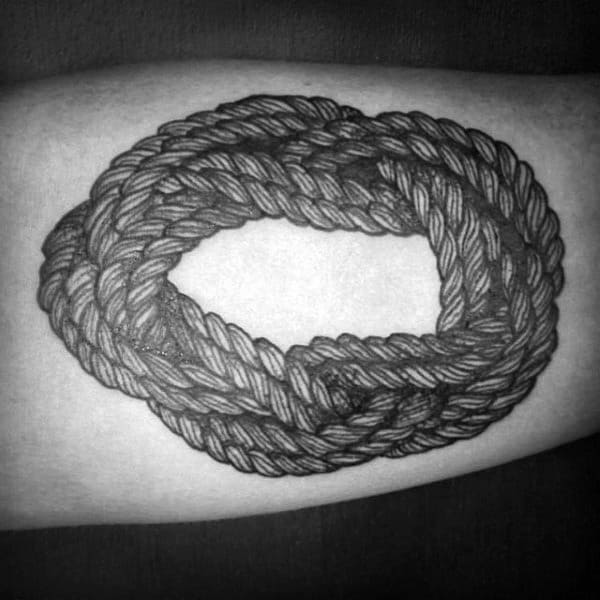 Circular Twisted Rope Mens Knot Arm Tattoo