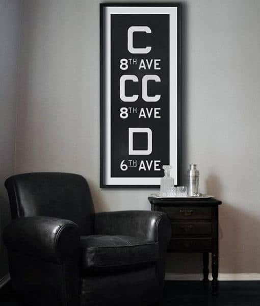 City Sign Retro Man Cave Decor Black And White Wall Art Sign