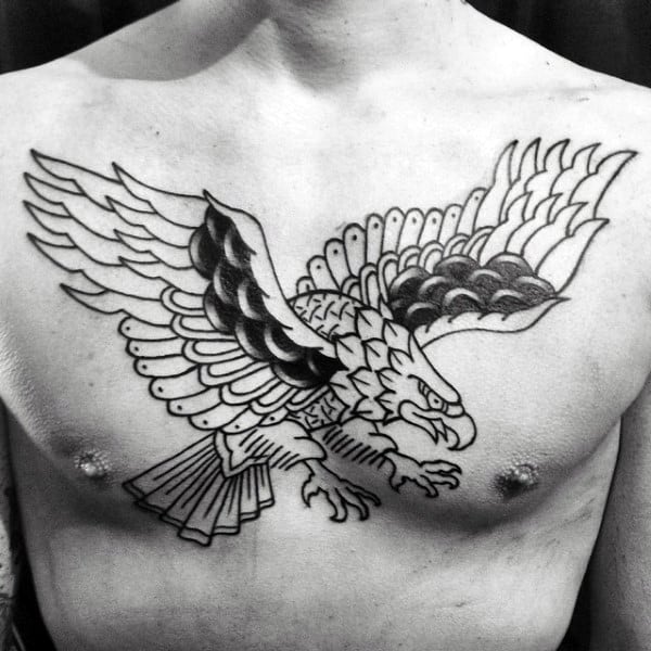 Classic Mens Traditional Eagle Chest Tattoos