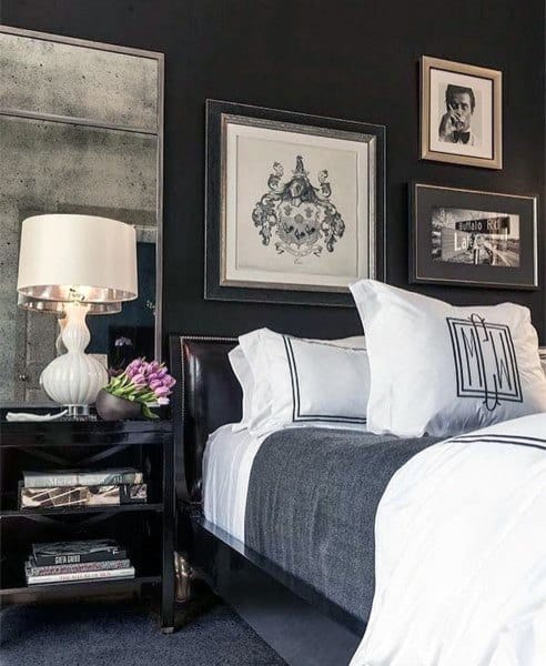 contemporary elegant black bedroom