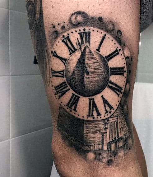 Clock Gear Tattoo For Men