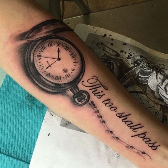 Clock This Too Shall Pass Tattoo