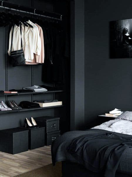 minimalist black bedroom