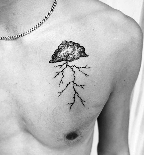 Top 30 Cloud Chest Tattoos For Men