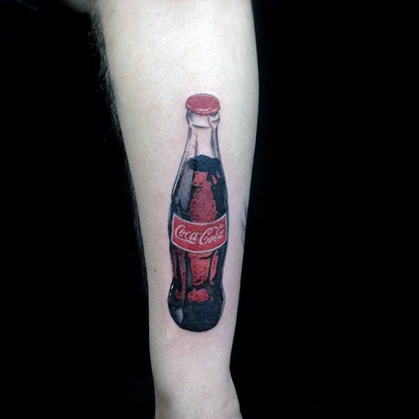 Coca Cola Bottle Realistic Mens Coolest Small Outer Forearm Tattoo