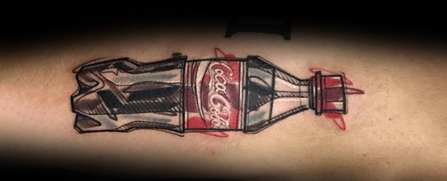 60 Coca Cola Tattoo Ideas For Men - Beverage Designs
