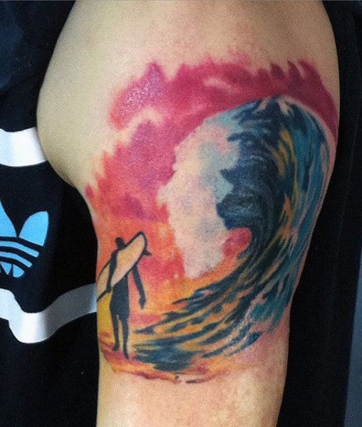 Sun and Waves | Waves tattoo, Sunset tattoos, Sun tattoos