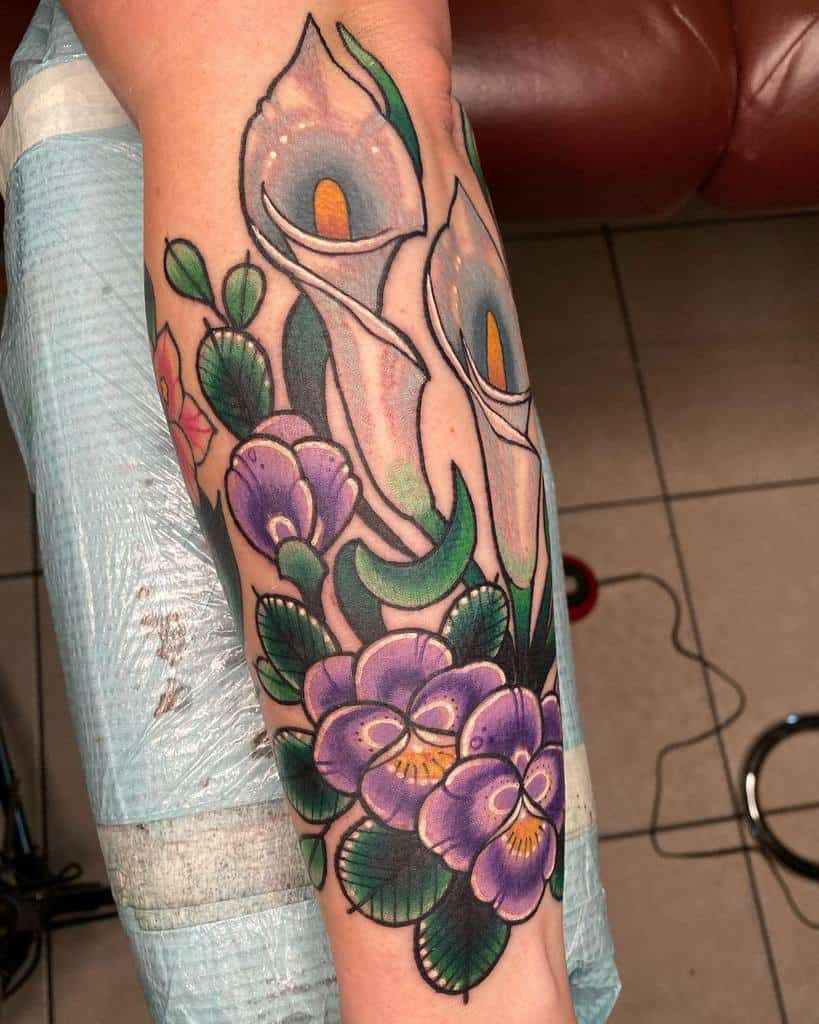 Small violet flower tattoo  Tattoogridnet