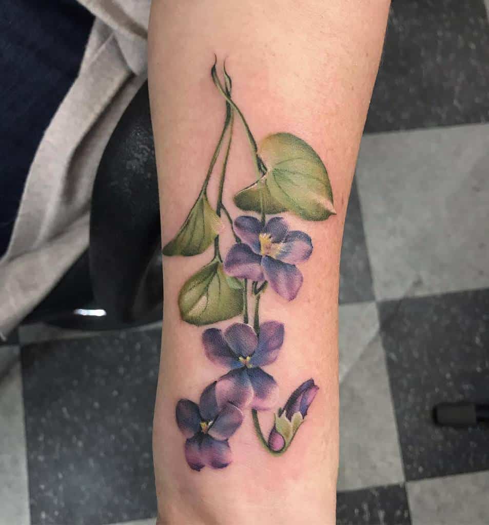 Vivacious Violet Flower Tattoos  Tattoodo