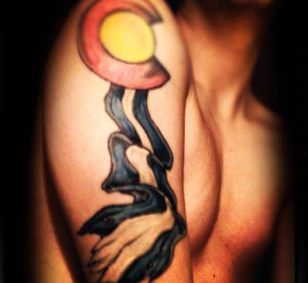 Colorado Sun With Flag Mens Arm Tattoos