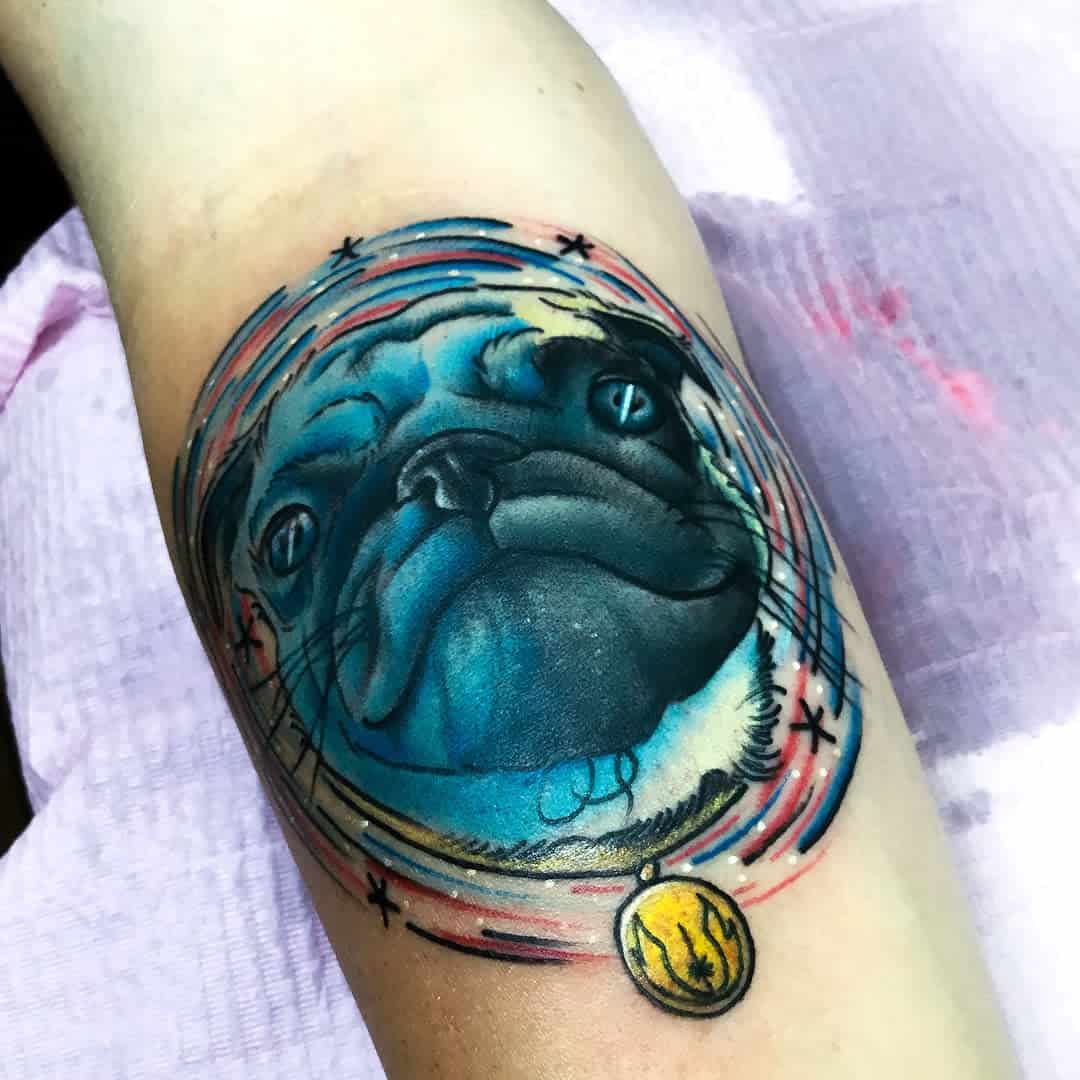 Colored And Watercolor Pug Tattoo Osimstattoo