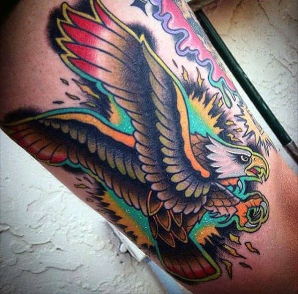 colorful-eagle-bird-guys-traditional-arm-tattoos
