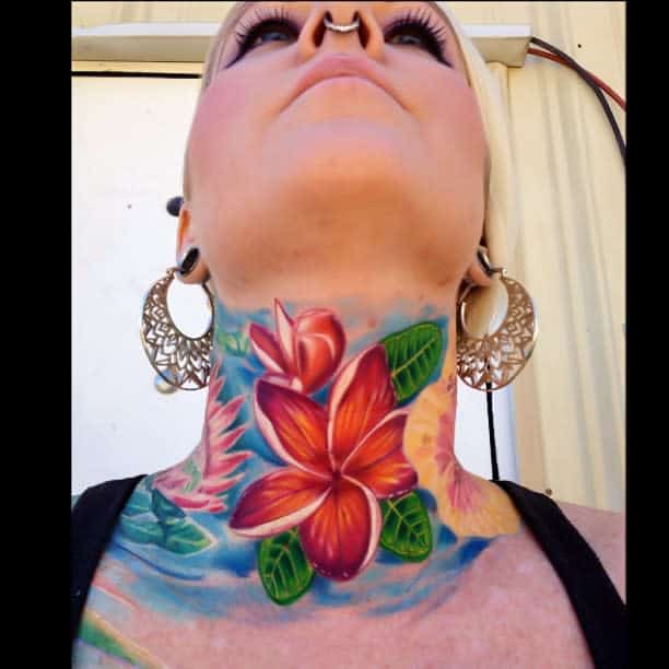 colorful hawaiian flower tattoos yazzyfizzle808