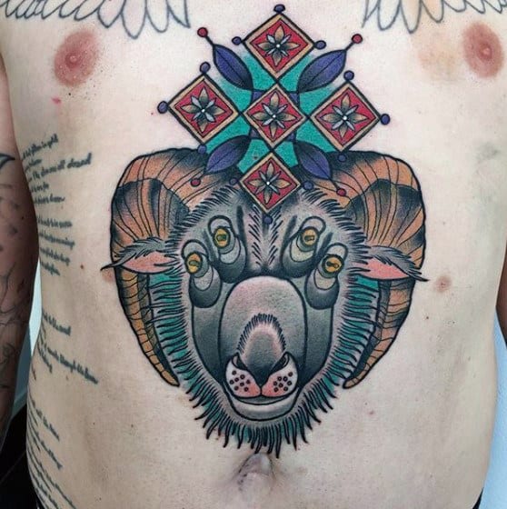 Fear Factor Tattoos  Traditional 3eyed goat tattooed by Richie Jr  Artist Richie Muniz Jr Shop Fear Factor Tattoos  Piercings Richies IG  richardjrtattoos Consultations Stop by shopmsg shop if you live