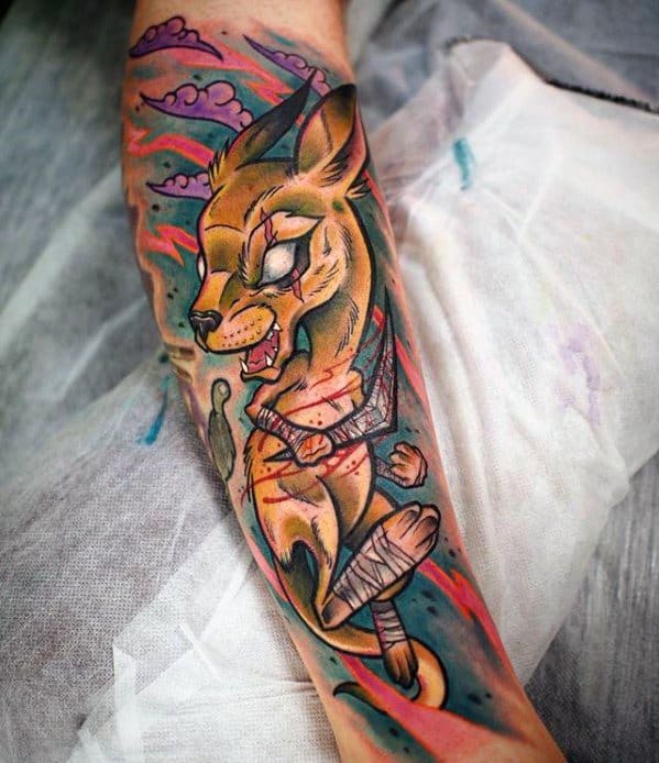 50 Kangaroo Tattoo Designs For Men - Australian Animal Ideas