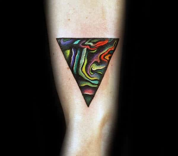 Colorful Triangle Pattern Male Original Arm Tattoos