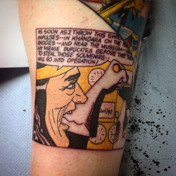 Comic Strip Pop Art Mens Arm Tattoos