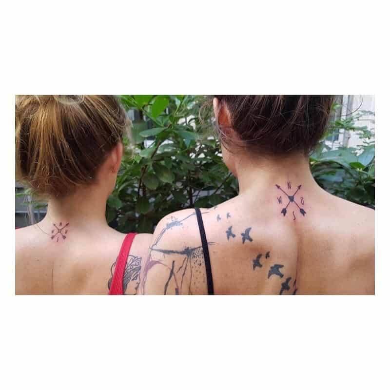 Compass Friendship Matching Tattoo