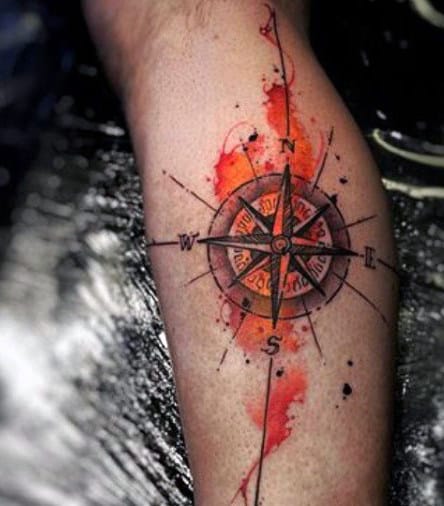 Compass Star Tattoos For Men