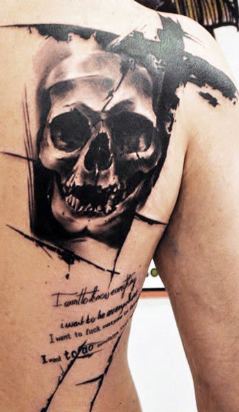 Conceptual Mens Abstract Tattoo Ideas With Skulls