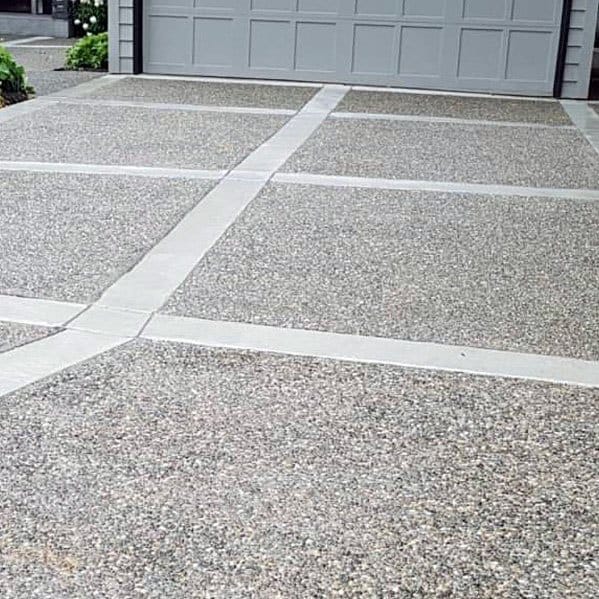 concrete and gravel driveway