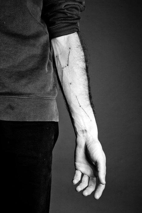 Constellation Star Simple Forearm Tattoos For Guys