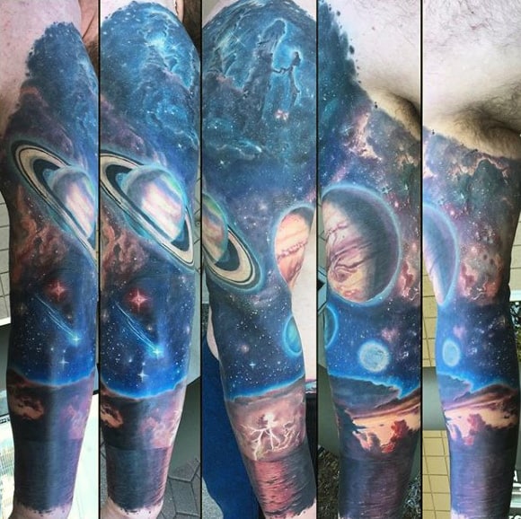 Solar System And Constellation Tattoos For Guys
