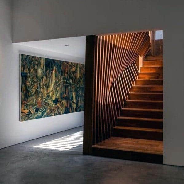 contemporary wavy staircase wall