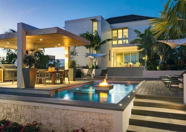 Contemporary Home Ideas For Pool Lighting