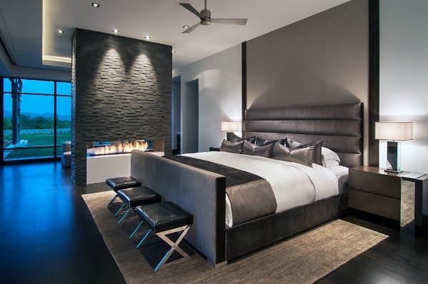 contemporary gray master bedroom