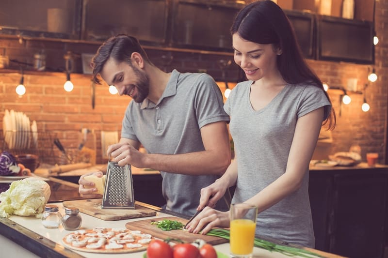cook dinner together to experience with your partner