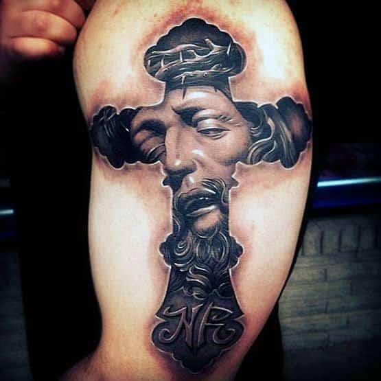 Cool 3d Jesus Tattoo Arm Design Ideas For Male
