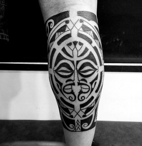 Cool Badass Tribal Tattoo Design Ideas For Male On Back Of Leg