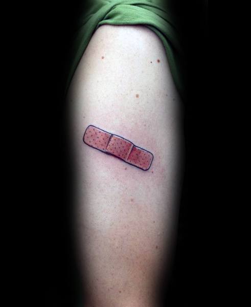 Cool Band Aid Tattoos For Men