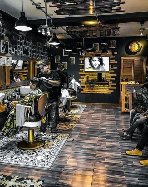steampunk style barber shop