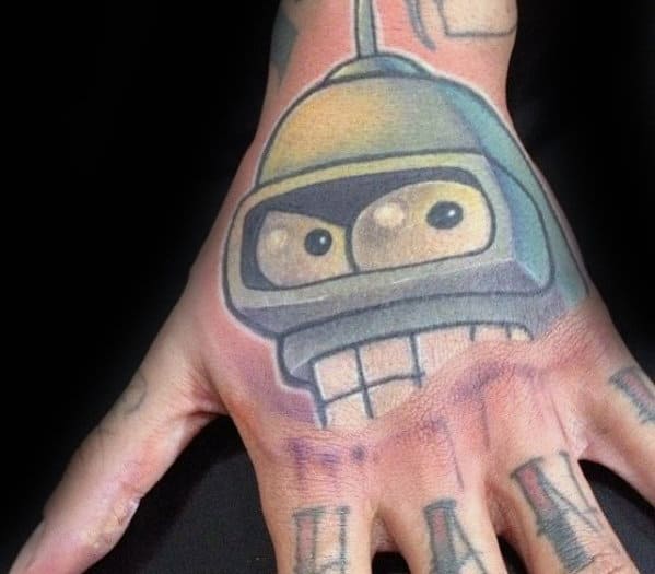 Cool Bender Mens Hand Tattoos